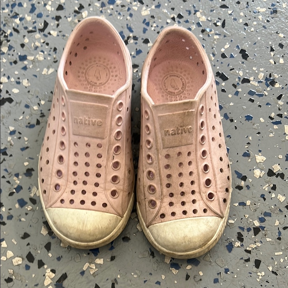 Native Pink and White Water Shoes Slip-On Perforated Design